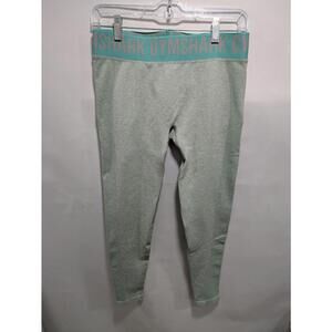 Womens Gym Shark Aqua Green Pull On Workout Gym Pants Leggings Size Small S